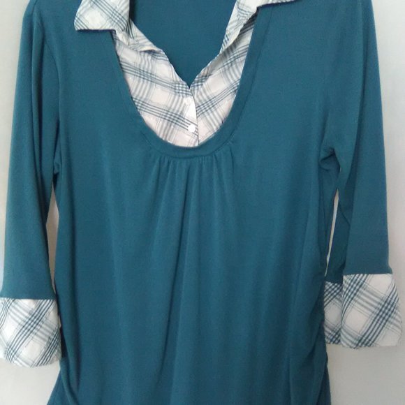 M K M Design Women's Long Sleeve Sweater Color Bluish Green Size 2XL - Picture 5 of 5